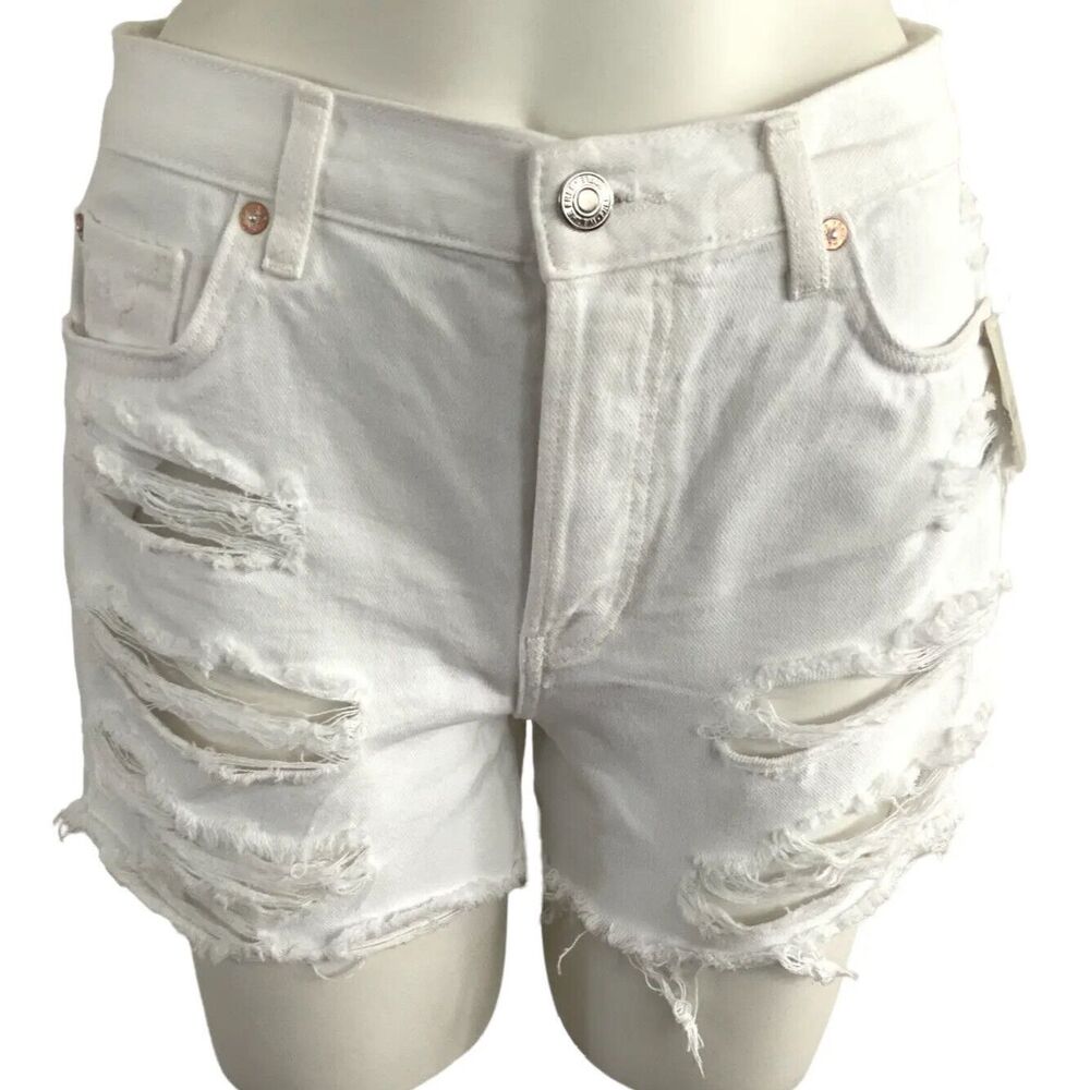 We The Free Distressed Shorts Raw Hem Rigid 25 - Picture 2 of 11